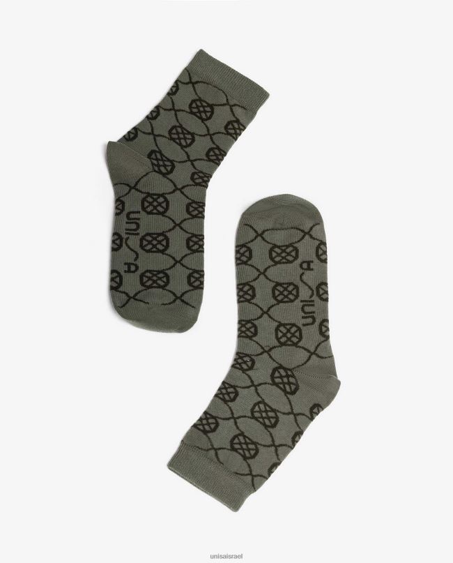 Unisa גרבי כותנה אורגנית ירוק נשים V2BP21090