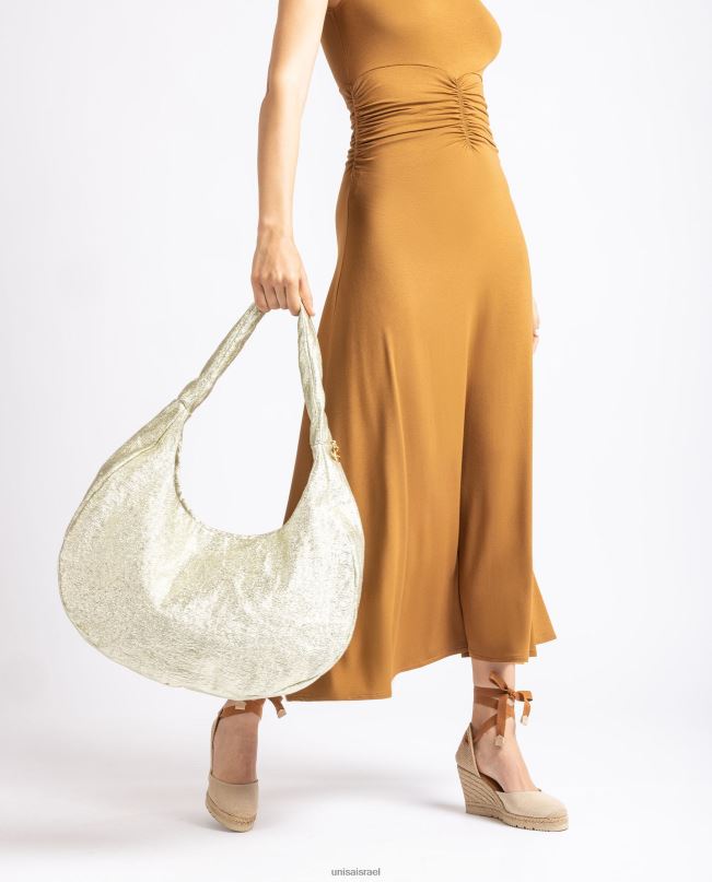 Unisa תיק כתף גדול זהב נשים V2BP21099