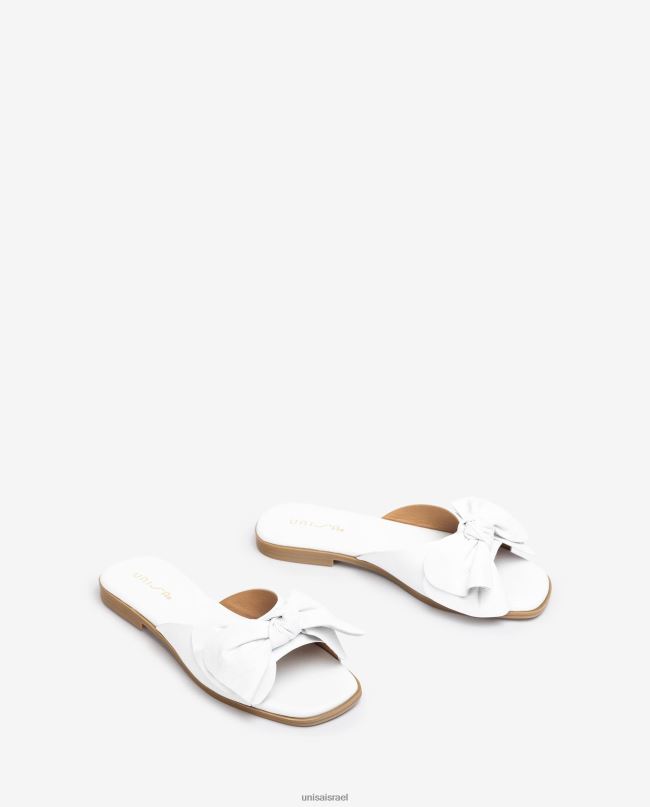 Unisa סנדל שטוח עם קשת לבן נשים V2BP2109