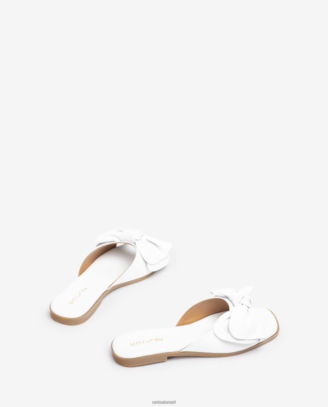 Unisa סנדל שטוח עם קשת לבן נשים V2BP2109