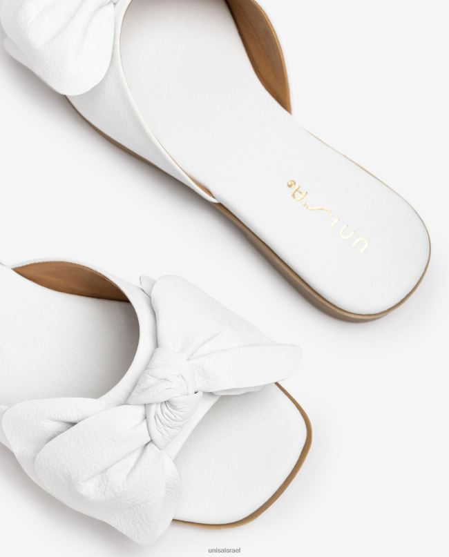 Unisa סנדל שטוח עם קשת לבן נשים V2BP2109