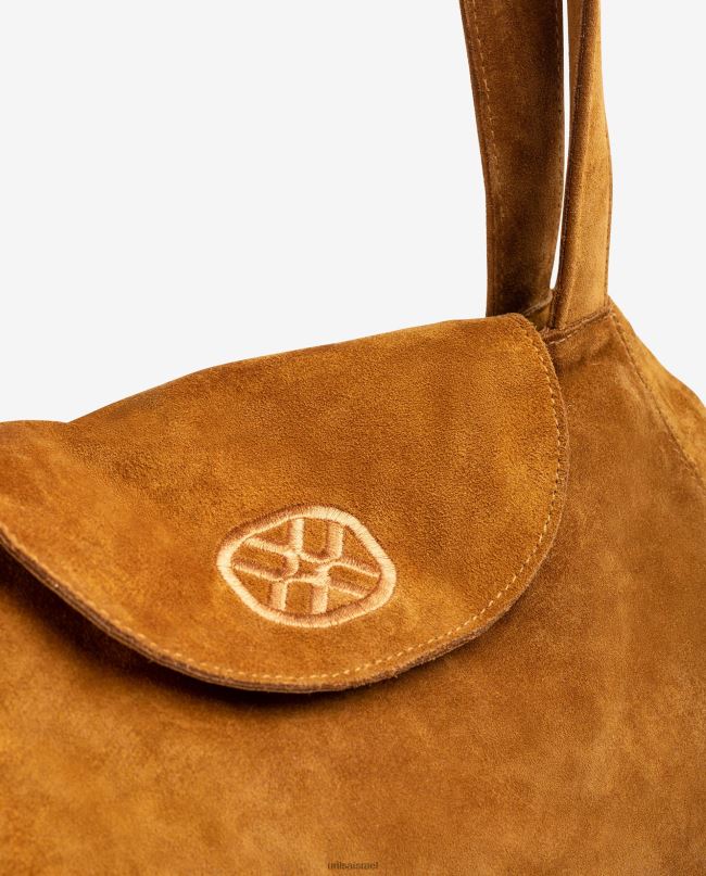 Unisa תיק יד גדול עשוי זמש חום נשים V2BP21107