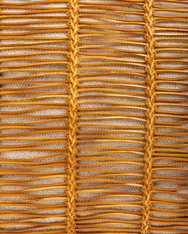 Unisa תיק יד גדול עשוי בד ועור צהוב נשים V2BP21109