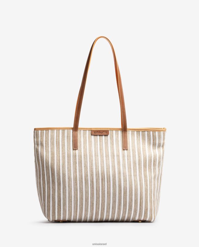 Unisa שקית קניות עשויה עם ג'ראפה חום נשים V2BP21114