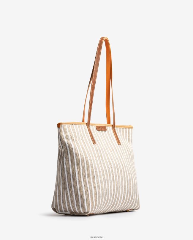 Unisa שקית קניות עשויה עם ג'ראפה חום נשים V2BP21114