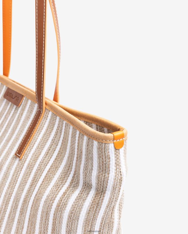 Unisa שקית קניות עשויה עם ג'ראפה חום נשים V2BP21114