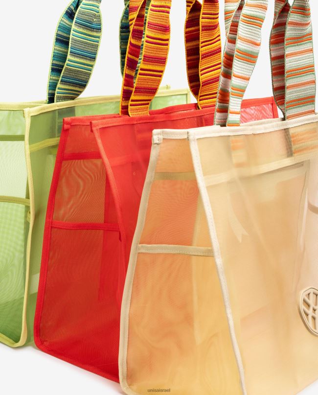 Unisa תיק רשת גדול צהוב נשים V2BP21118