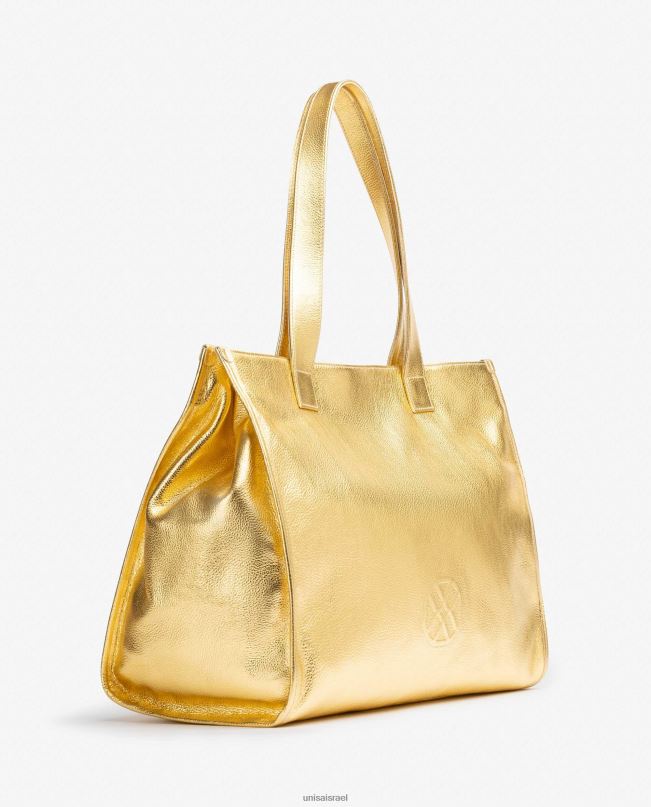 Unisa תיק עור באפקט מתכתי אופנה נשים V2BP21122