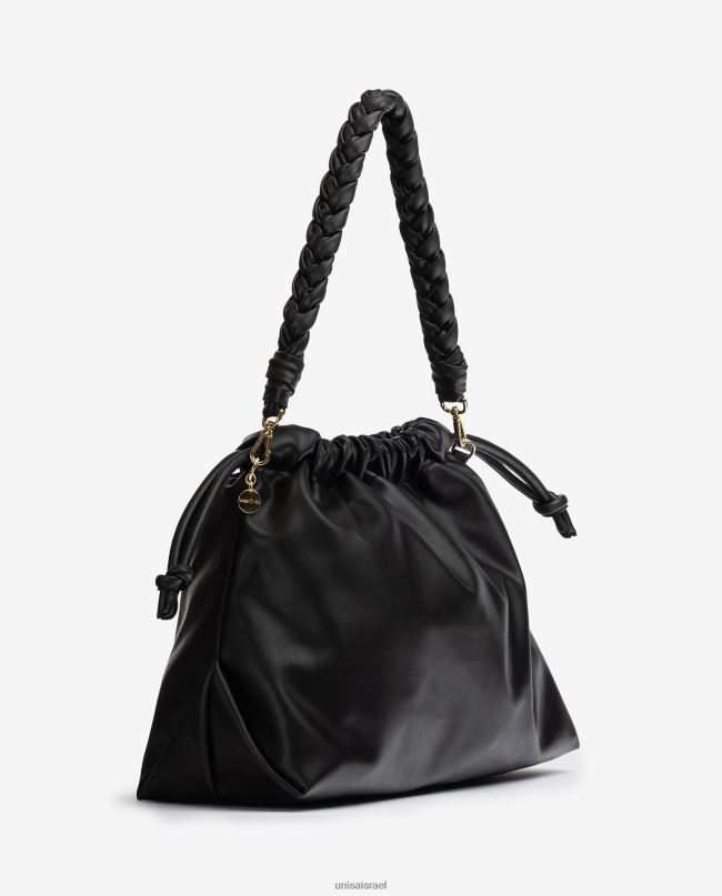 Unisa תיק יד גדול ומסולסל שָׁחוֹר נשים V2BP21129