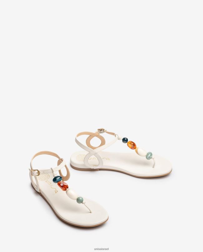 Unisa סנדל עמוד בוהן עם עיטור לבן נשים V2BP2112