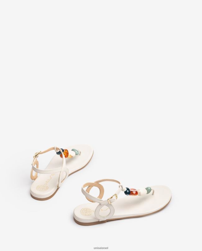 Unisa סנדל עמוד בוהן עם עיטור לבן נשים V2BP2112