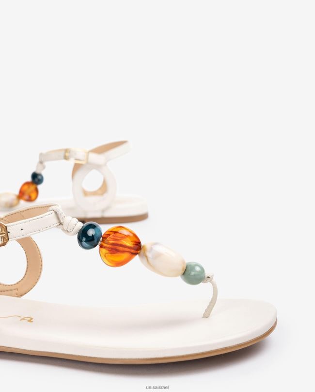 Unisa סנדל עמוד בוהן עם עיטור לבן נשים V2BP2112