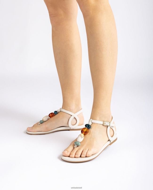 Unisa סנדל עמוד בוהן עם עיטור לבן נשים V2BP2112