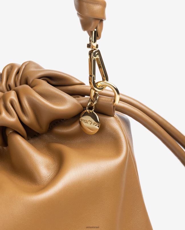 Unisa תיק יד גדול ומסולסל חום נשים V2BP21130