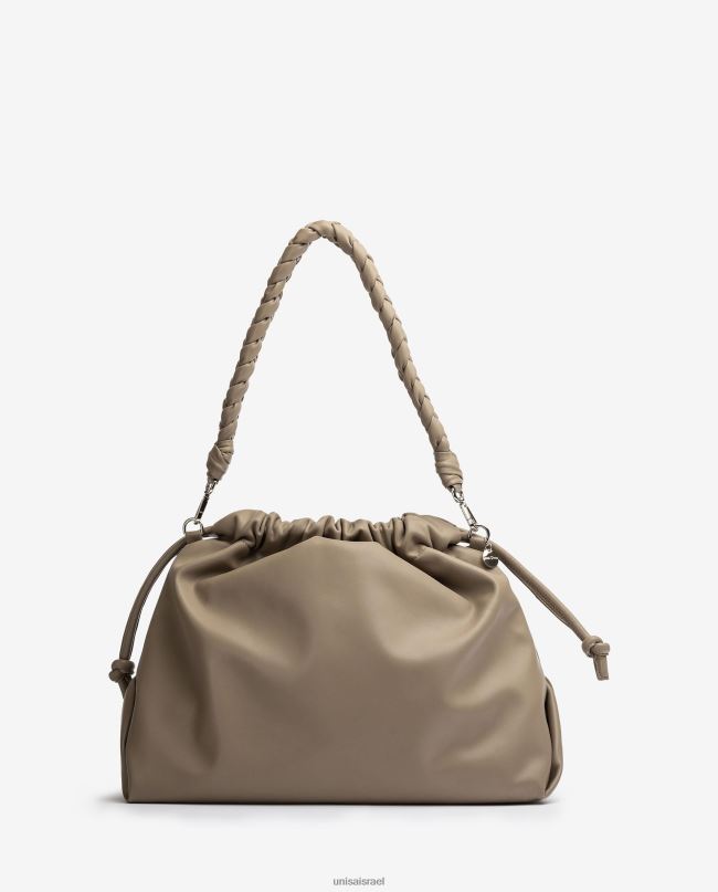 Unisa תיק יד גדול ומסולסל חום נשים V2BP21131