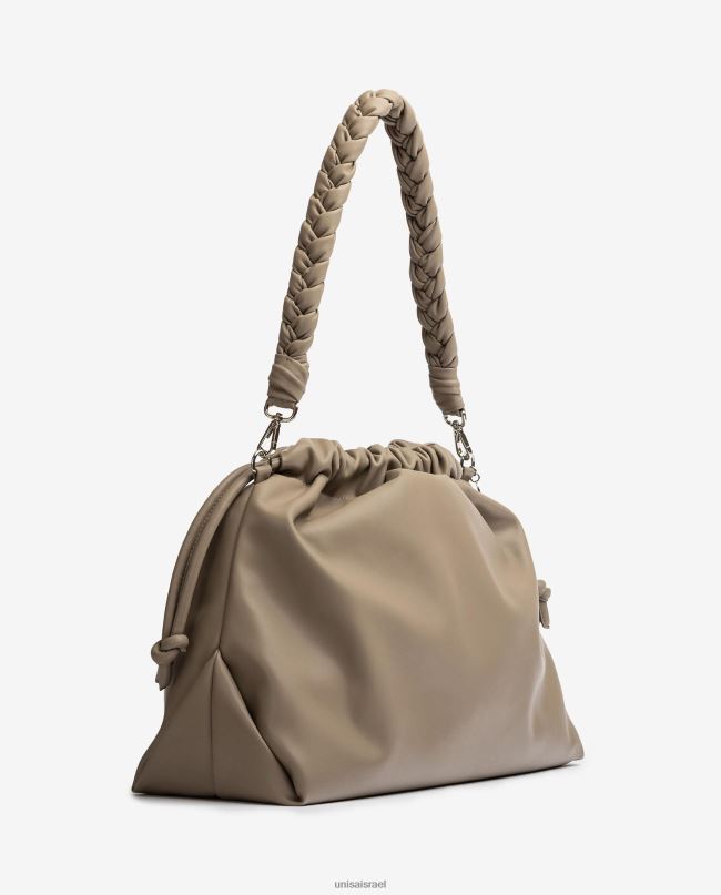 Unisa תיק יד גדול ומסולסל חום נשים V2BP21131