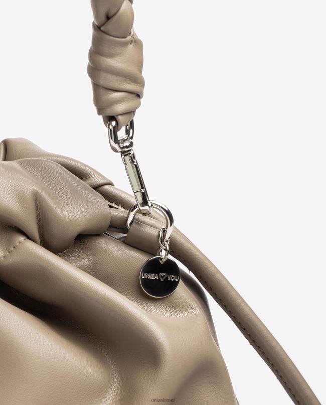 Unisa תיק יד גדול ומסולסל חום נשים V2BP21131