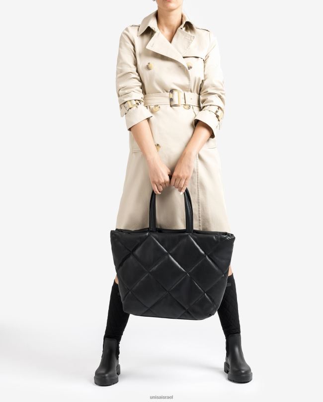 Unisa תיק יד באפקט קווילט שָׁחוֹר נשים V2BP21133