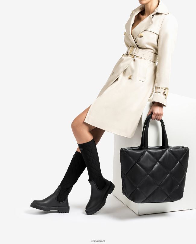 Unisa תיק יד באפקט קווילט שָׁחוֹר נשים V2BP21133