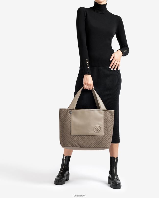 Unisa תיק קניות מבד חום נשים V2BP21137