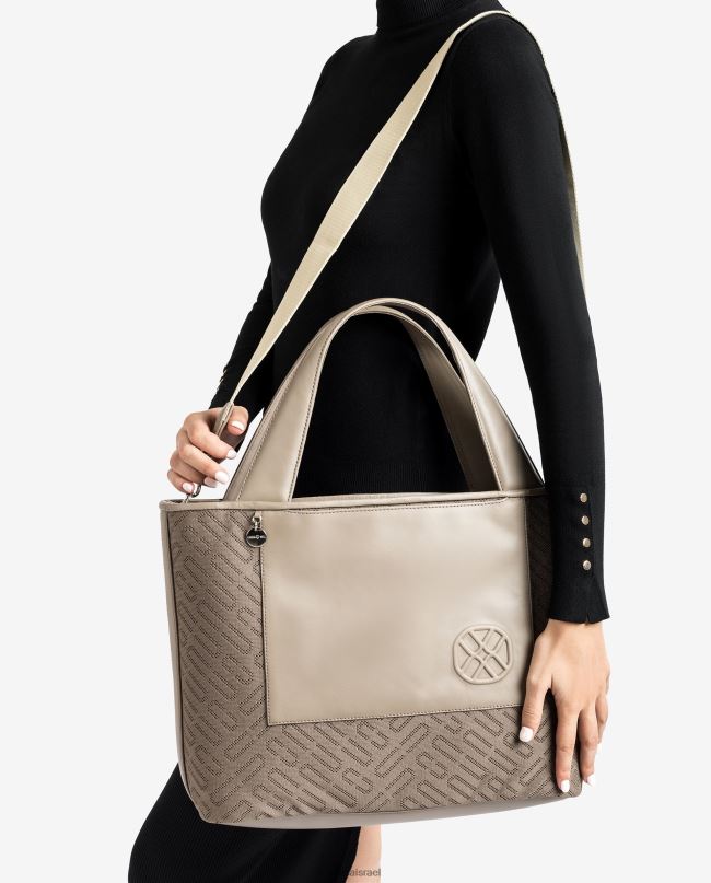 Unisa תיק קניות מבד חום נשים V2BP21137