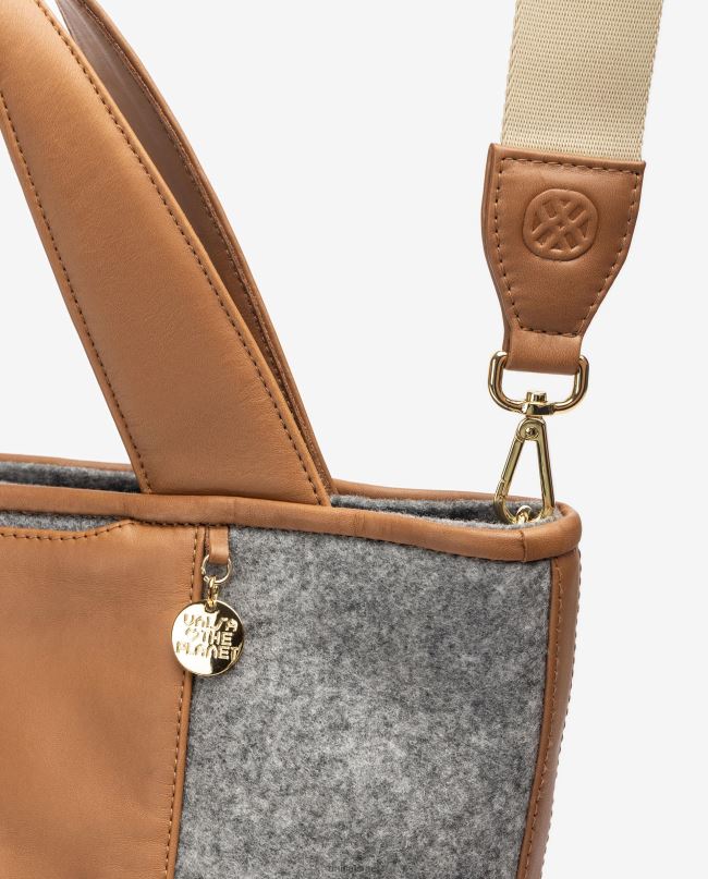 Unisa תיק קניות עשוי בד ממוחזר אפור נשים V2BP21138