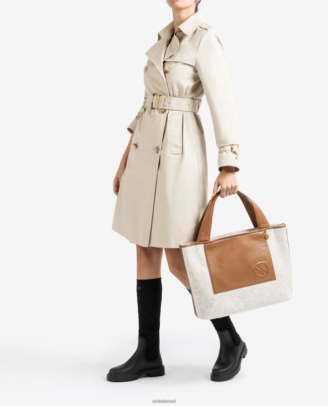 Unisa תיק קניות עשוי בד ממוחזר לבן נשים V2BP21139