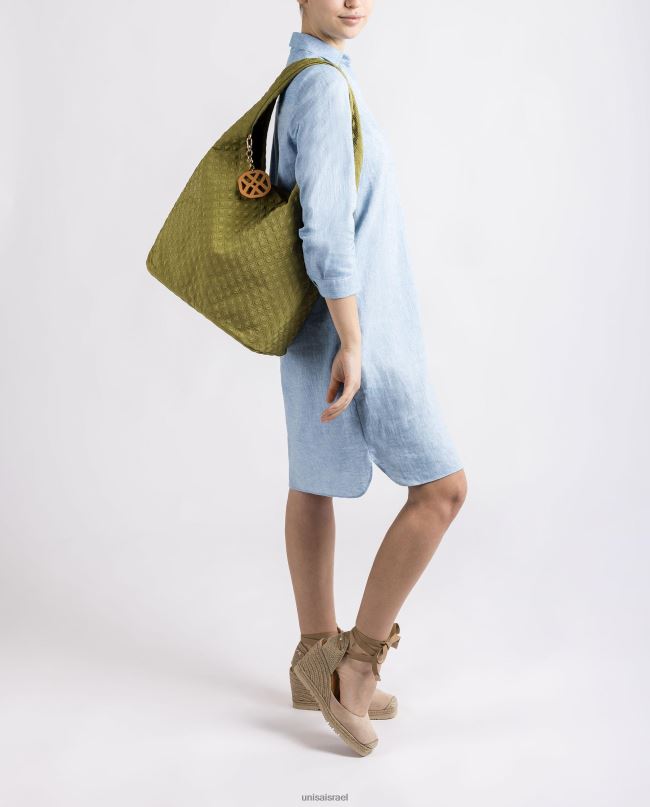 Unisa תיק יד פלורסנט מרופד ירוק נשים V2BP21141