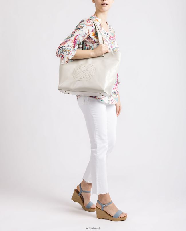 Unisa תיק עם מונוגרמה תפורה עליו לבן נשים V2BP21148