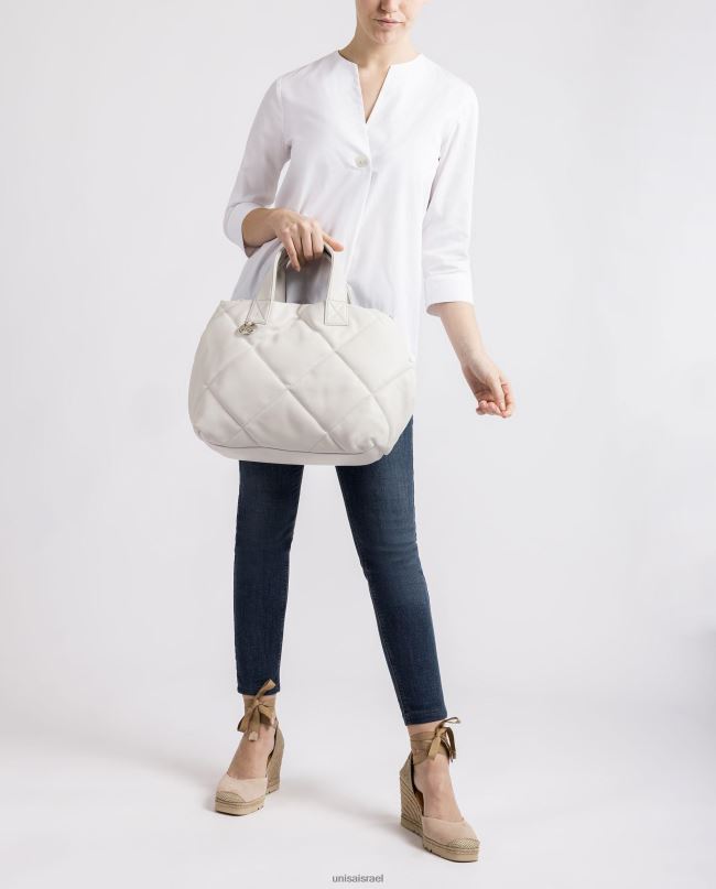 Unisa תיק יד באפקט קווילט לבן נשים V2BP21150