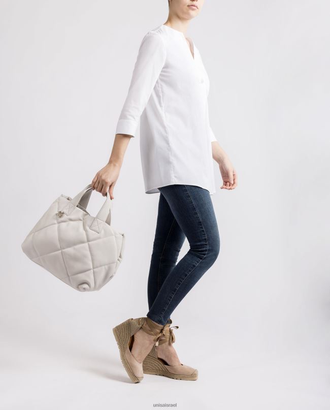 Unisa תיק יד באפקט קווילט לבן נשים V2BP21150