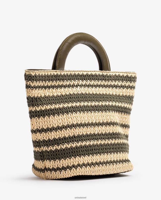 Unisa תיק יד רפיה בגודל בינוני ירוק נשים V2BP21177