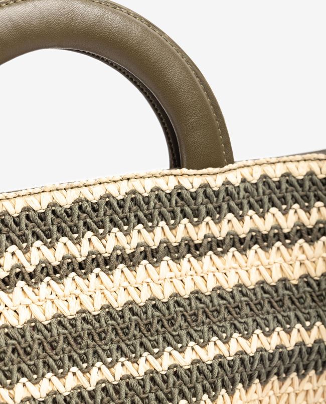 Unisa תיק יד רפיה בגודל בינוני ירוק נשים V2BP21177