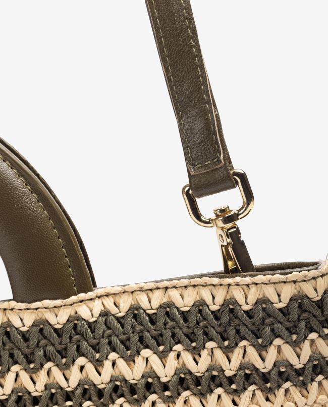 Unisa תיק יד רפיה בגודל בינוני ירוק נשים V2BP21177