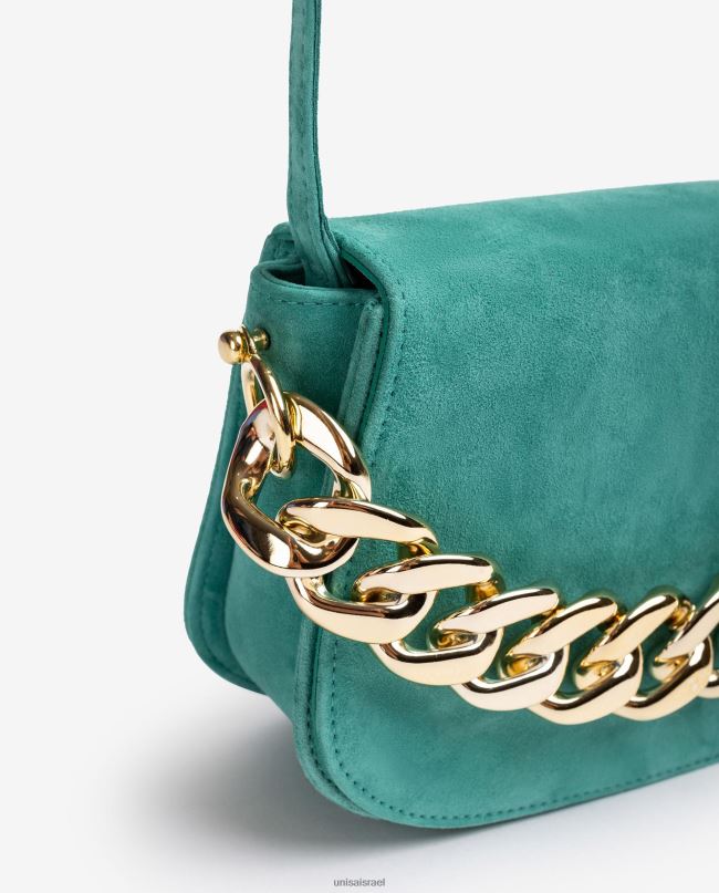Unisa תיק יד עם שרשרת מוזהבת ירוק נשים V2BP21183