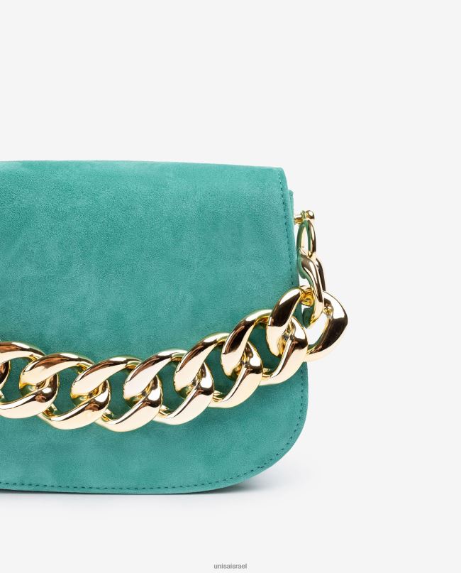 Unisa תיק יד עם שרשרת מוזהבת ירוק נשים V2BP21183