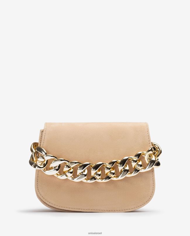 Unisa תיק יד עם שרשרת מוזהבת בז' נשים V2BP21186