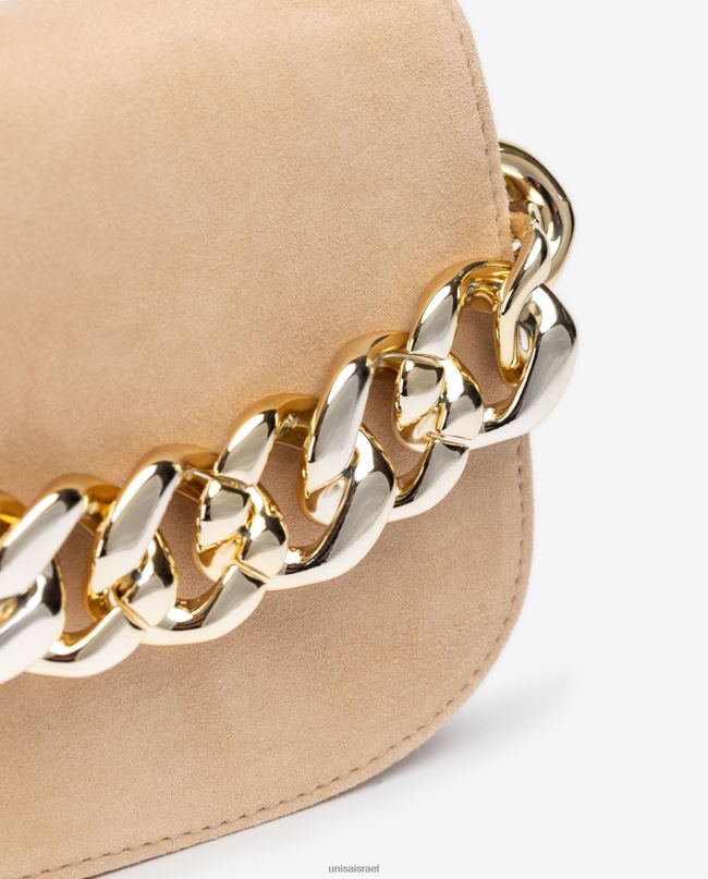 Unisa תיק יד עם שרשרת מוזהבת בז' נשים V2BP21186