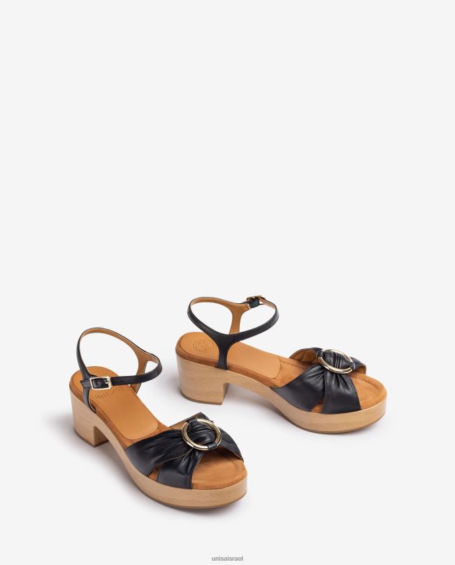 Unisa סנדל אצבע עגולה עם עיטור שָׁחוֹר נשים V2BP2118