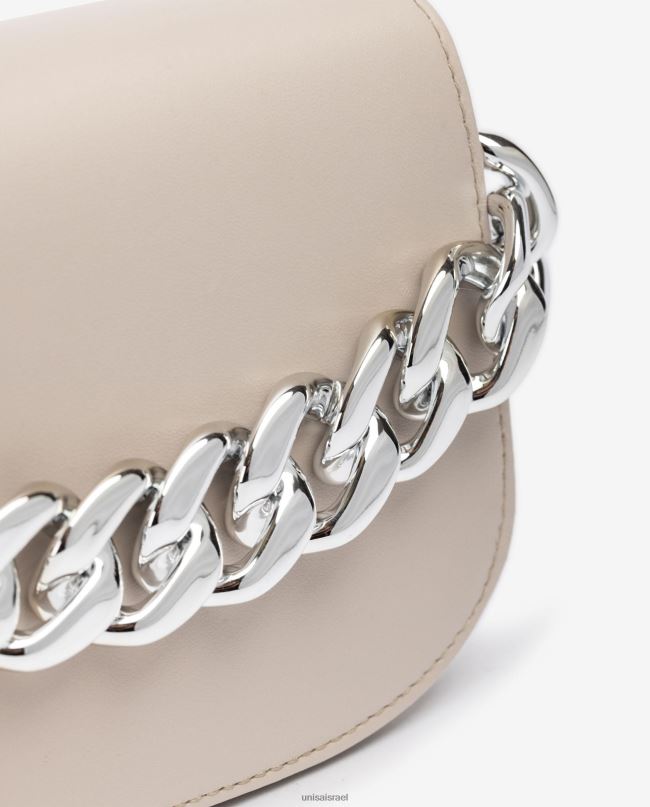 Unisa תיק יד עם שרשרת מוזהבת בז' נשים V2BP21200