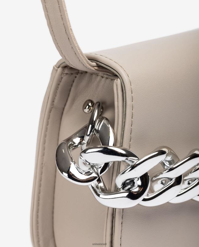 Unisa תיק יד עם שרשרת מוזהבת בז' נשים V2BP21200