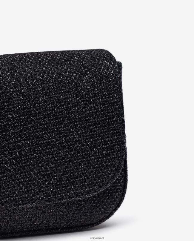 Unisa תיק צד מבריק מבד שָׁחוֹר נשים V2BP21201
