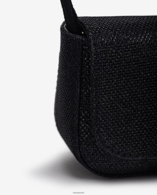 Unisa תיק צד מבריק מבד שָׁחוֹר נשים V2BP21201