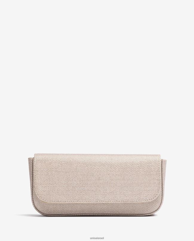 Unisa תיק צד מבריק מבד זהב נשים V2BP21202