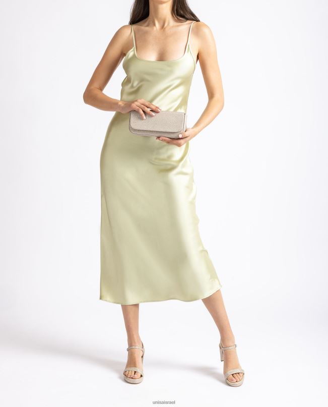 Unisa תיק צד מבריק מבד זהב נשים V2BP21202