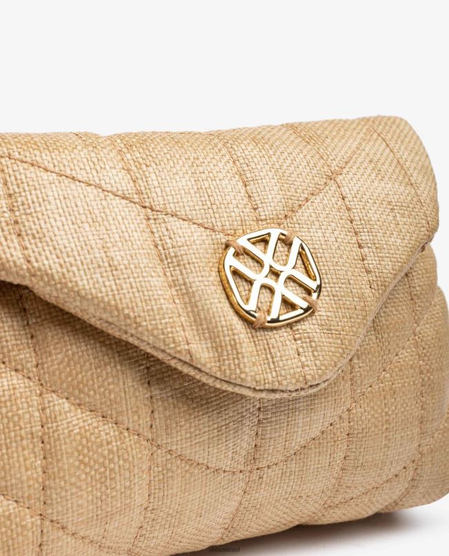 Unisa תיק יד קטן באפקט קווילט חום נשים V2BP21204