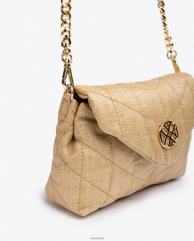 Unisa תיק יד קטן באפקט קווילט חום נשים V2BP21204