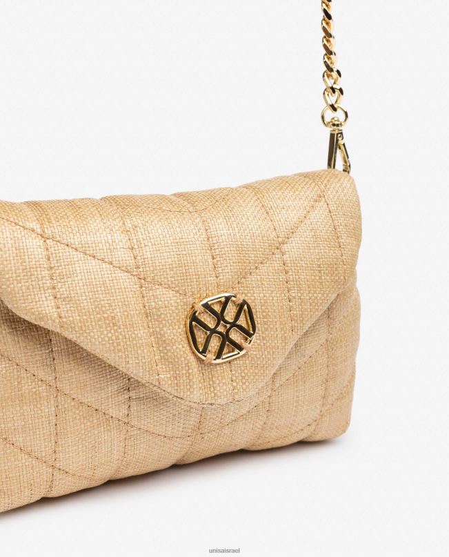 Unisa תיק יד קטן באפקט קווילט חום נשים V2BP21204