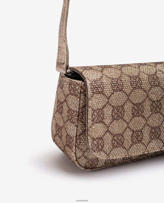 Unisa תיק מסיבת מונוגרמה מבד מבריק בְּרוֹנזָה נשים V2BP21209