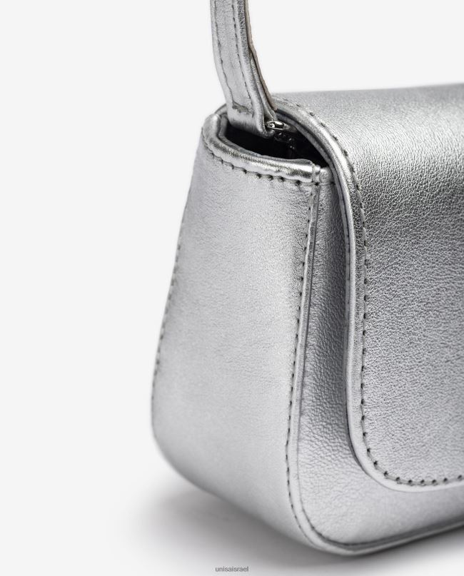 Unisa תיק צד עור באפקט מתכתי כסף נשים V2BP21212